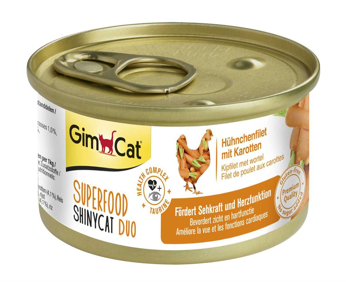 GimCat Superfood ShinyCatDuo Kyllingfilet med Gulrot