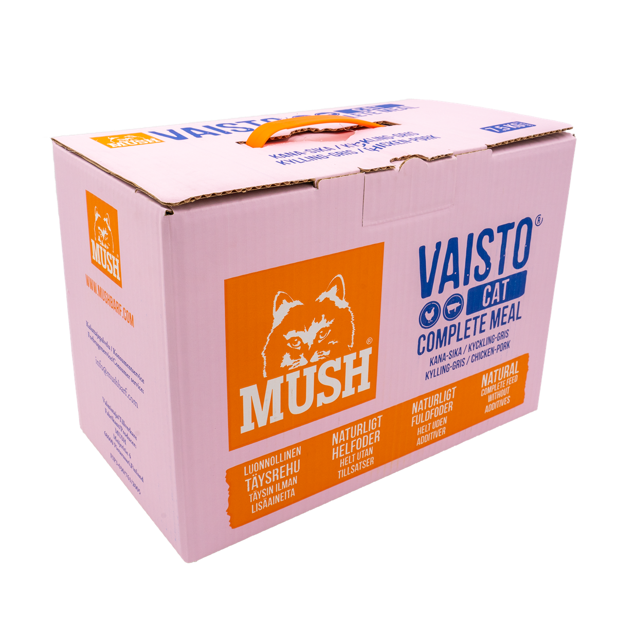 MUSH Vaisto® KATT Rosa /  Kylling-Gris Kjøttboller 7,5KG