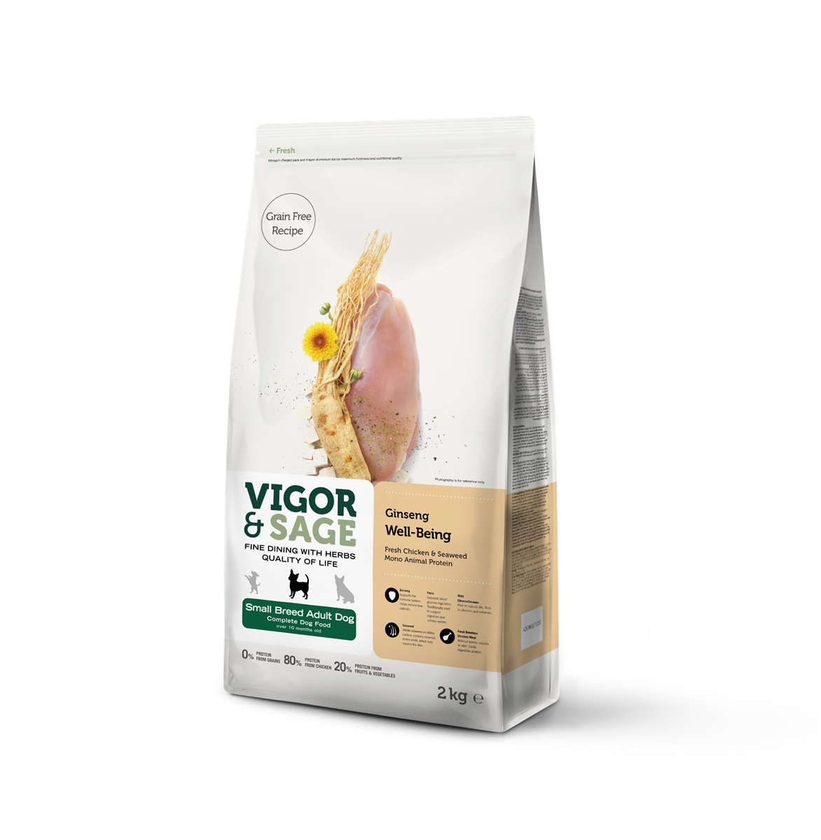 VS Ginseng Well-Being Small Adult Dog Food 2KG