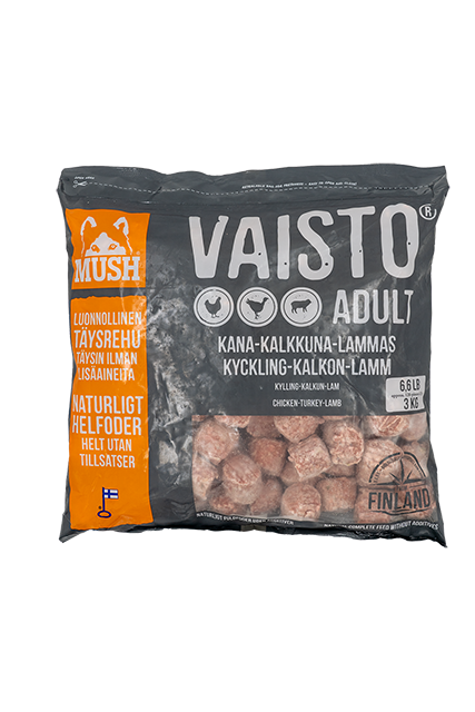 MUSH Vaisto® Grå / Kalkun-Kylling-Lam 3KG