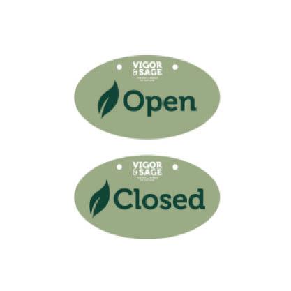 VIGOR & SAGE Open- / Closed-skilt