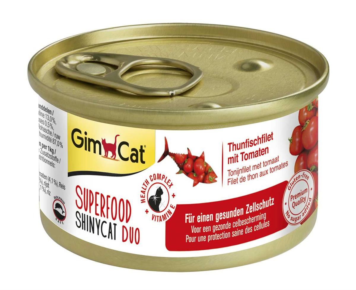 GimCat Superfood ShinyCat Duo Tunfiskfilet med Tomat