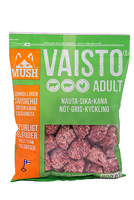 MUSH Vaisto® Grønn / Okse -Gris-Kylling 800G