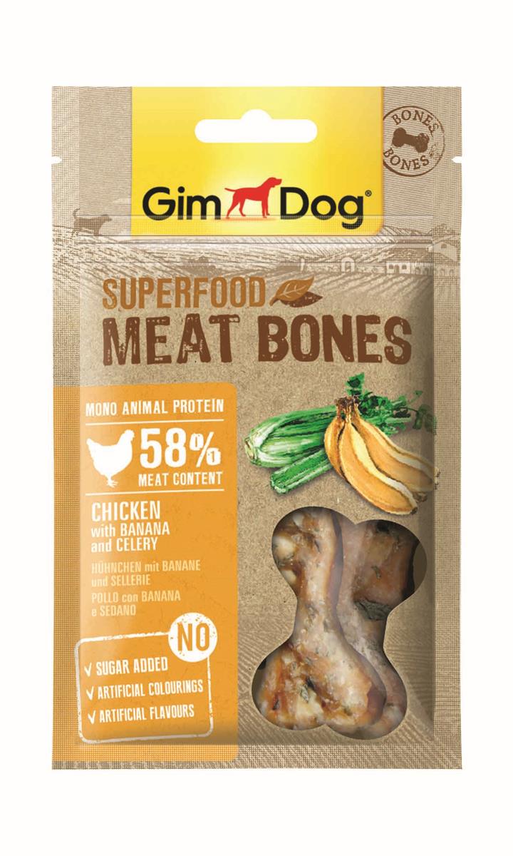 UTGÅTT-GimDog Superfood Meat Bones Kylling med Banan og Sell